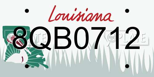 8QB0712 Louisiana License Plate