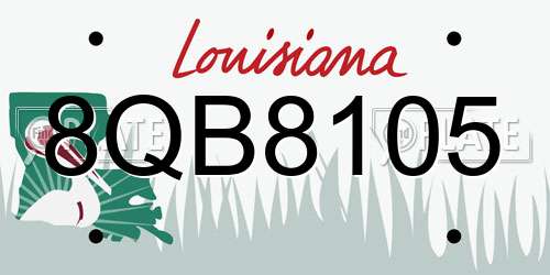 8QB8105 Louisiana License Plate