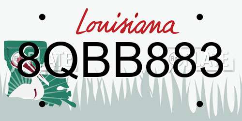8QBB883 Louisiana License Plate