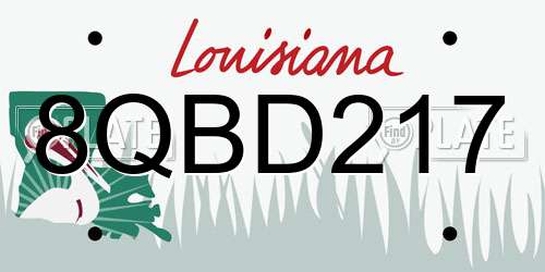 8QBD217 Louisiana License Plate