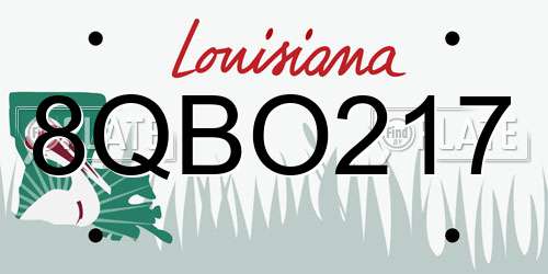 8QBO217 Louisiana License Plate