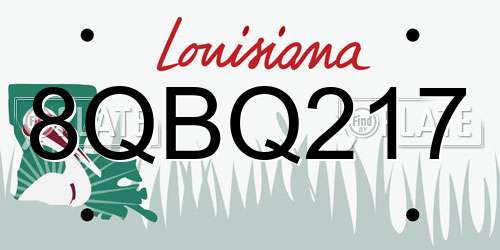 8QBQ217 Louisiana License Plate