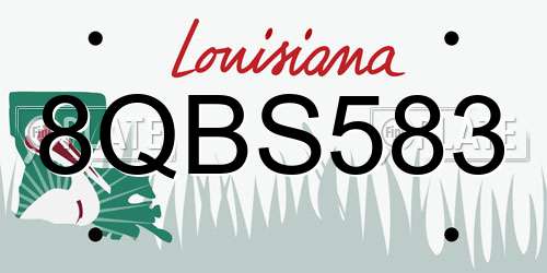 8QBS583 Louisiana License Plate