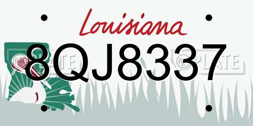 8QJ8337 Louisiana License Plate
