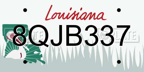 8QJB337 Louisiana License Plate
