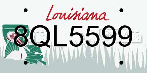 8QL5599 Louisiana License Plate
