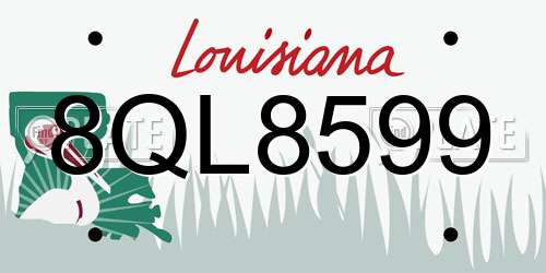 8QL8599 Louisiana License Plate