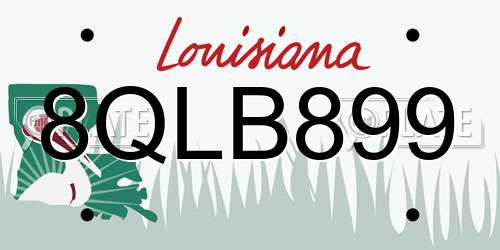8QLB899 Louisiana License Plate