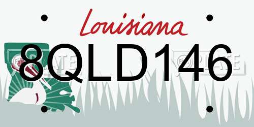 8QLD146 Louisiana License Plate