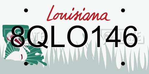 8QLO146 Louisiana License Plate