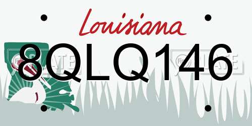 8QLQ146 Louisiana License Plate