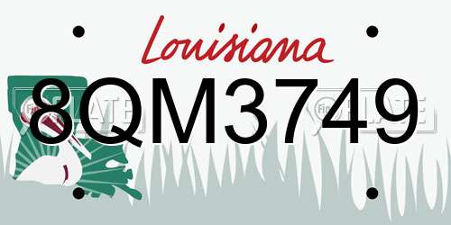 8QM3749 Louisiana License Plate