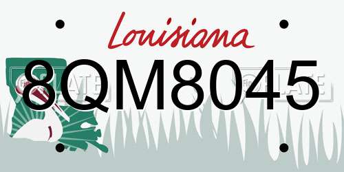 8QM8045 Louisiana License Plate