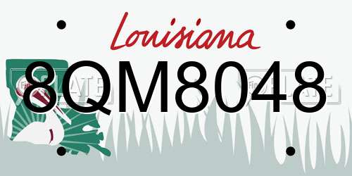 8QM8048 Louisiana License Plate
