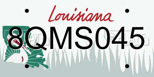 8QMS045 Louisiana License Plate