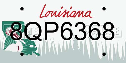 8QP6368 Louisiana License Plate