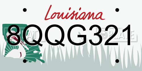 8QQG321 Louisiana License Plate