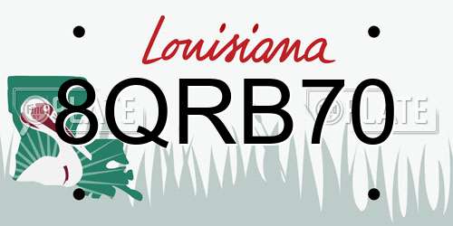 8QRB70 Louisiana License Plate