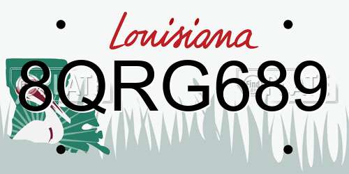 8QRG689 Louisiana License Plate