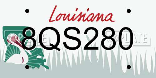 8QS280 Louisiana License Plate