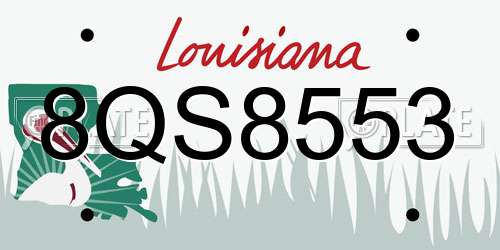 8QS8553 Louisiana License Plate