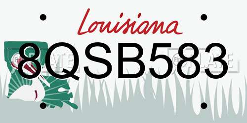 8QSB583 Louisiana License Plate