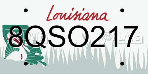 8QSO217 Louisiana License Plate