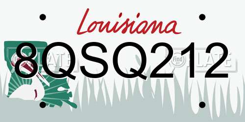 8QSQ212 Louisiana License Plate