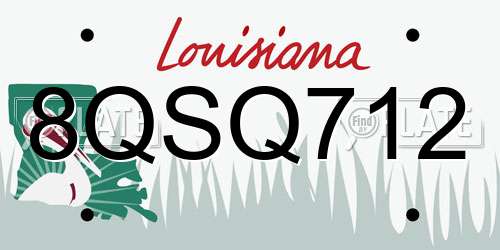 8QSQ712 Louisiana License Plate