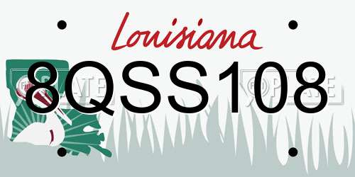 8QSS108 Louisiana License Plate