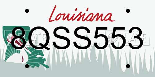 8QSS553 Louisiana License Plate