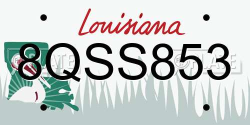 8QSS853 Louisiana License Plate