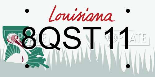 8QST11 Louisiana License Plate