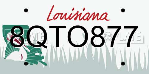 8QTO877 Louisiana License Plate