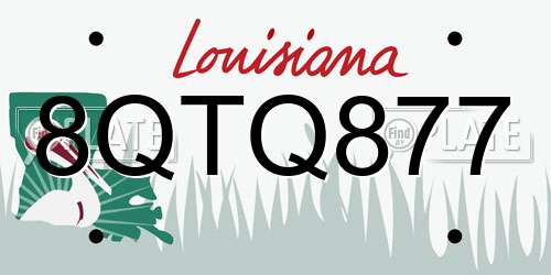 8QTQ877 Louisiana License Plate