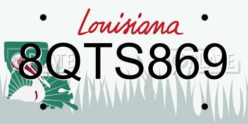 8QTS869 Louisiana License Plate