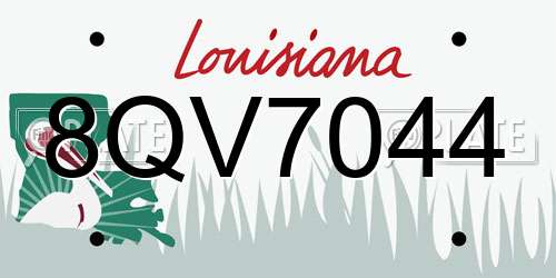 8QV7044 Louisiana License Plate