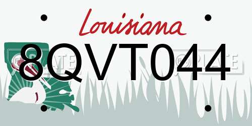 8QVT044 Louisiana License Plate