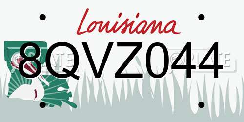 8QVZ044 Louisiana License Plate