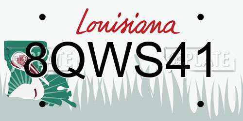 8QWS41 Louisiana License Plate