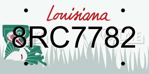 8RC7782 Louisiana License Plate