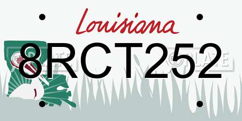 8RCT252 Louisiana License Plate