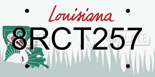 8RCT257 Louisiana License Plate