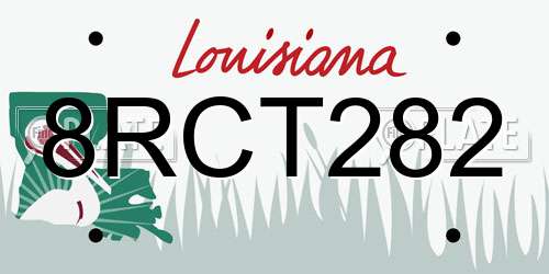 8RCT282 Louisiana License Plate