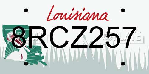 8RCZ257 Louisiana License Plate