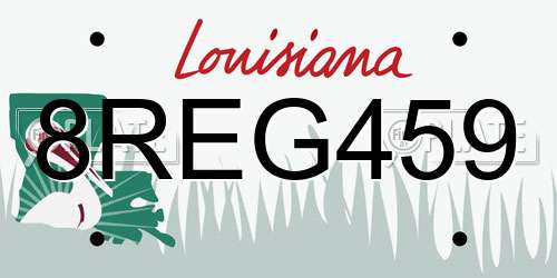 8REG459 Louisiana License Plate