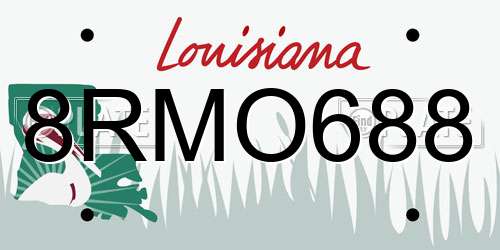 8RMO688 Louisiana License Plate