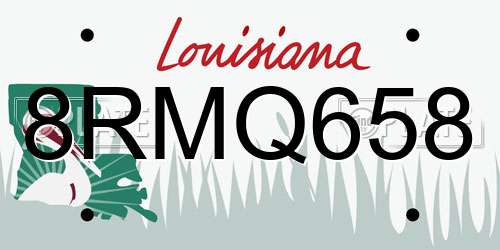 8RMQ658 Louisiana License Plate