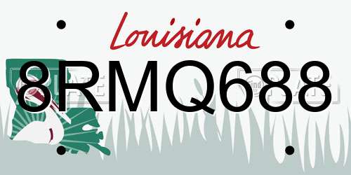 8RMQ688 Louisiana License Plate