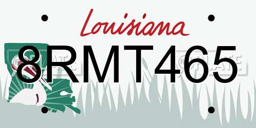 8RMT465 Louisiana License Plate